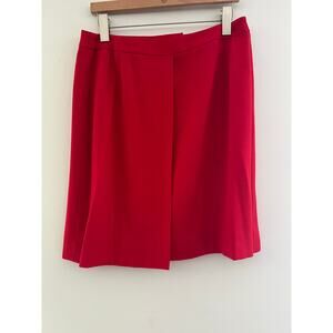 Carlisle 100% Wool Bright Red Short Skirt Fully Lined Size 12 SG